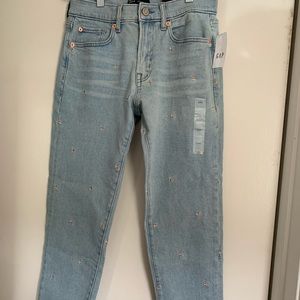Gap cropped jeans with flowers